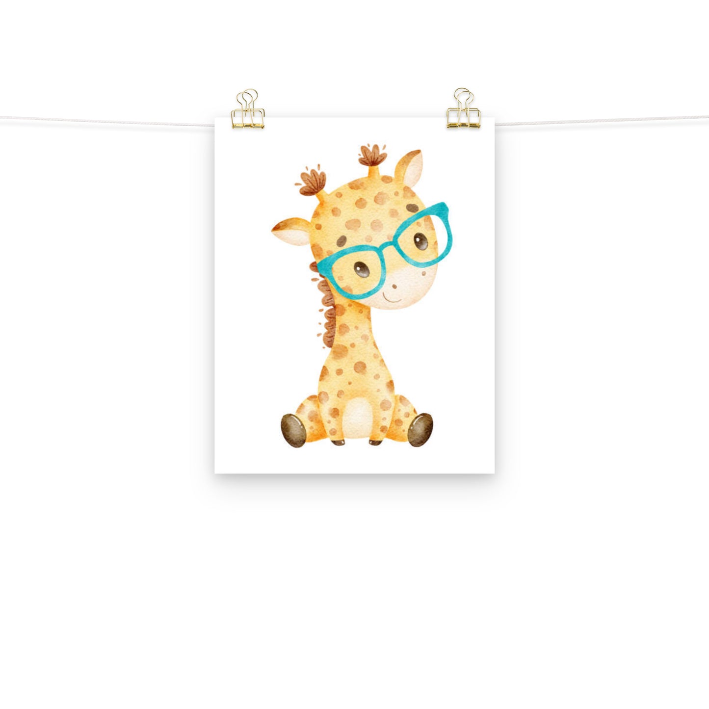 Baby Giraffe with Glasses Poster