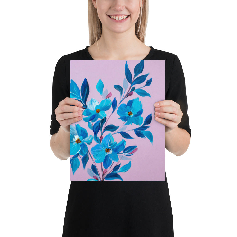 Blue Flowers Poster