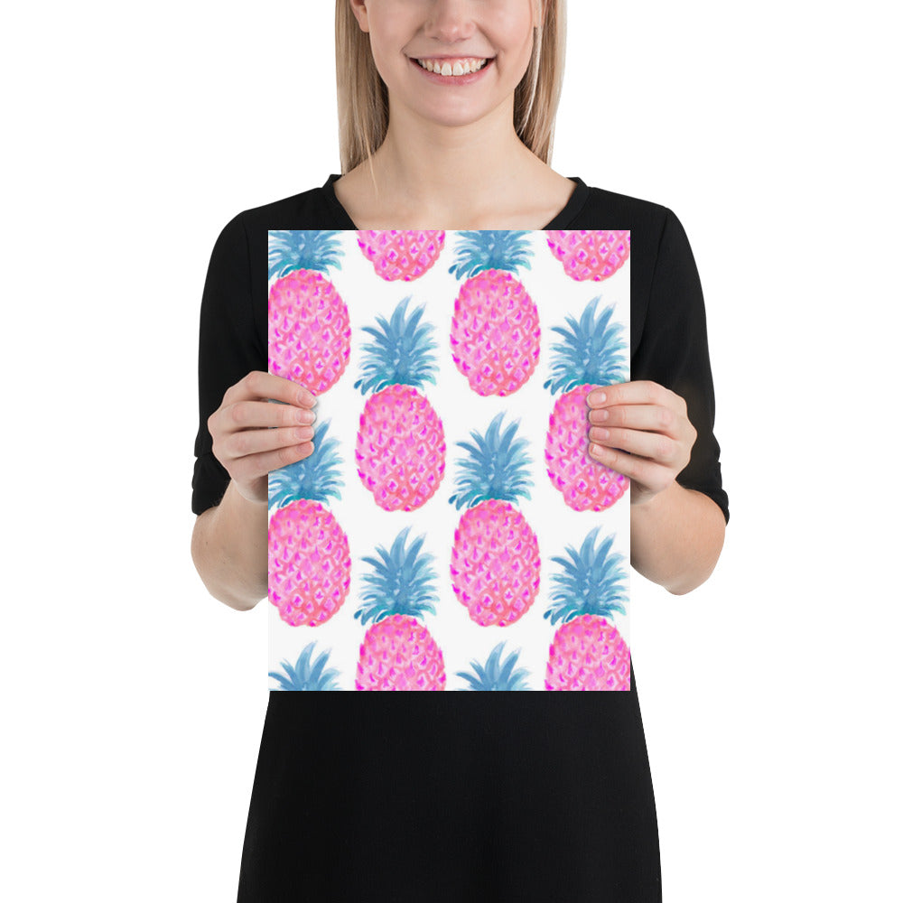 Hand Drawn Pineapple Print Poster
