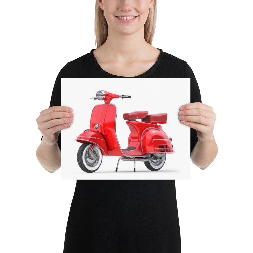 Red Scooter Poster