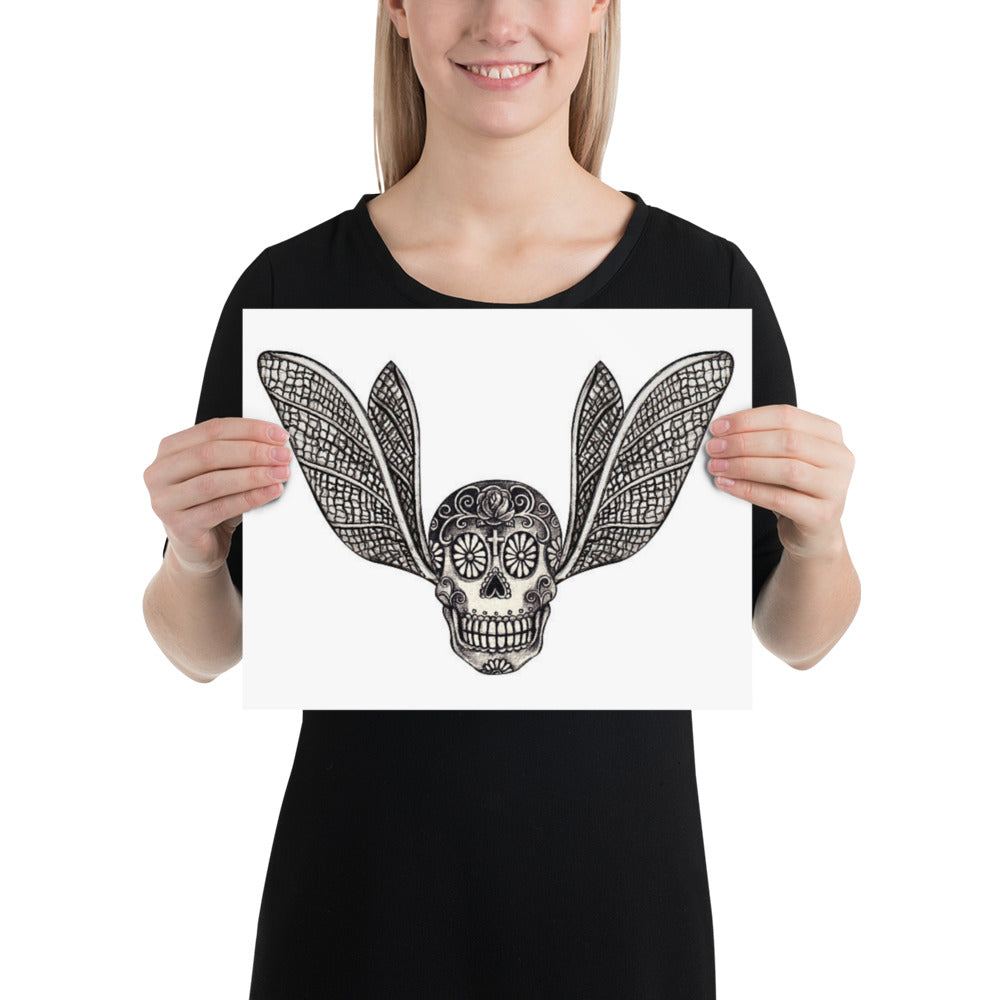 Skull Wings Tattoo Poster