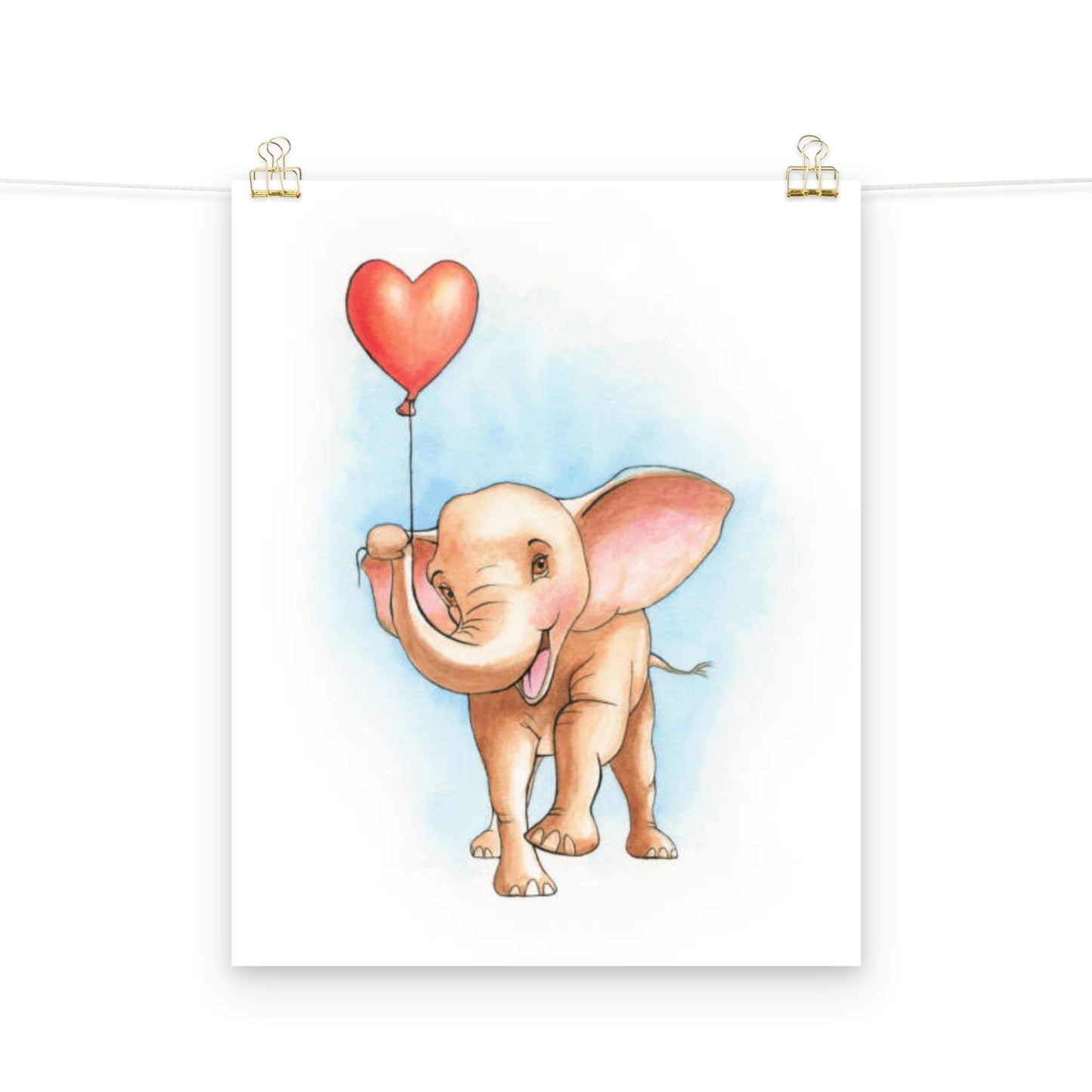Baby Elephant with Heart Poster