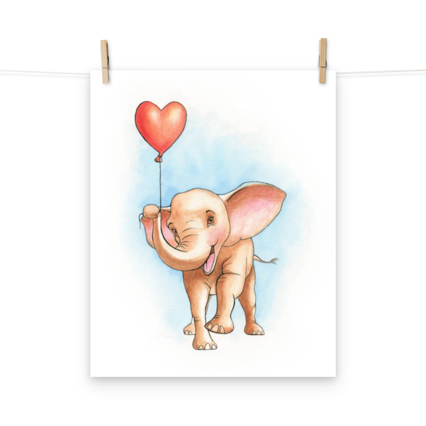 Baby Elephant with Heart Poster