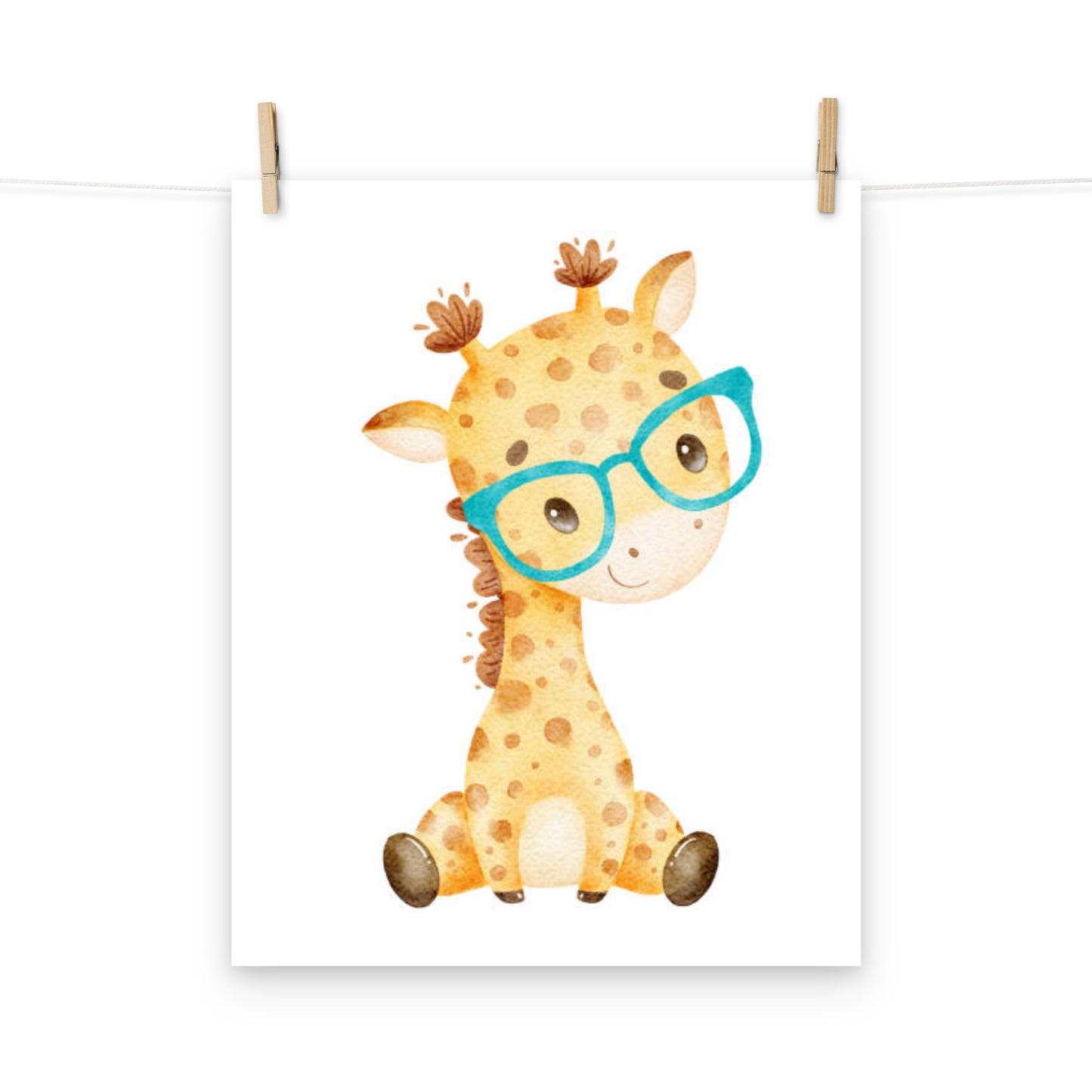 Baby Giraffe with Glasses Poster