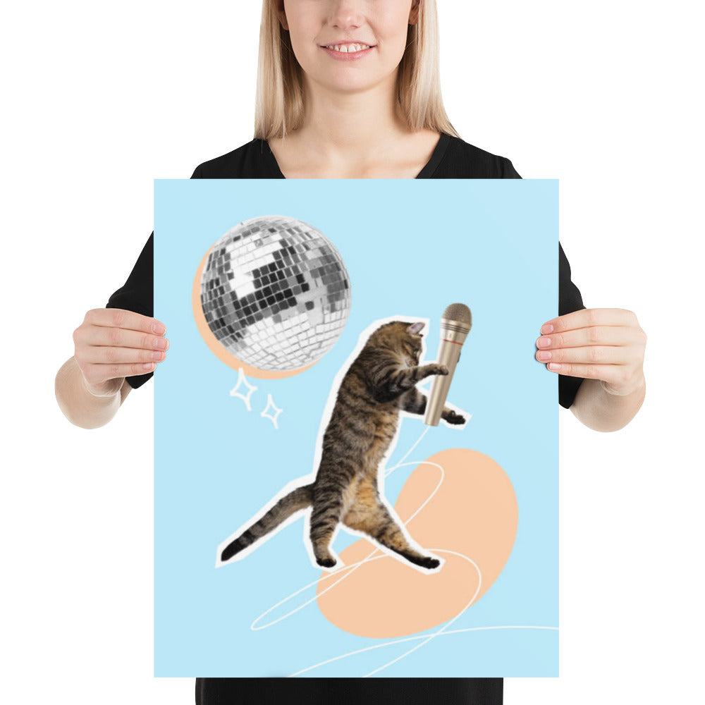 Disco Kitten Poster
