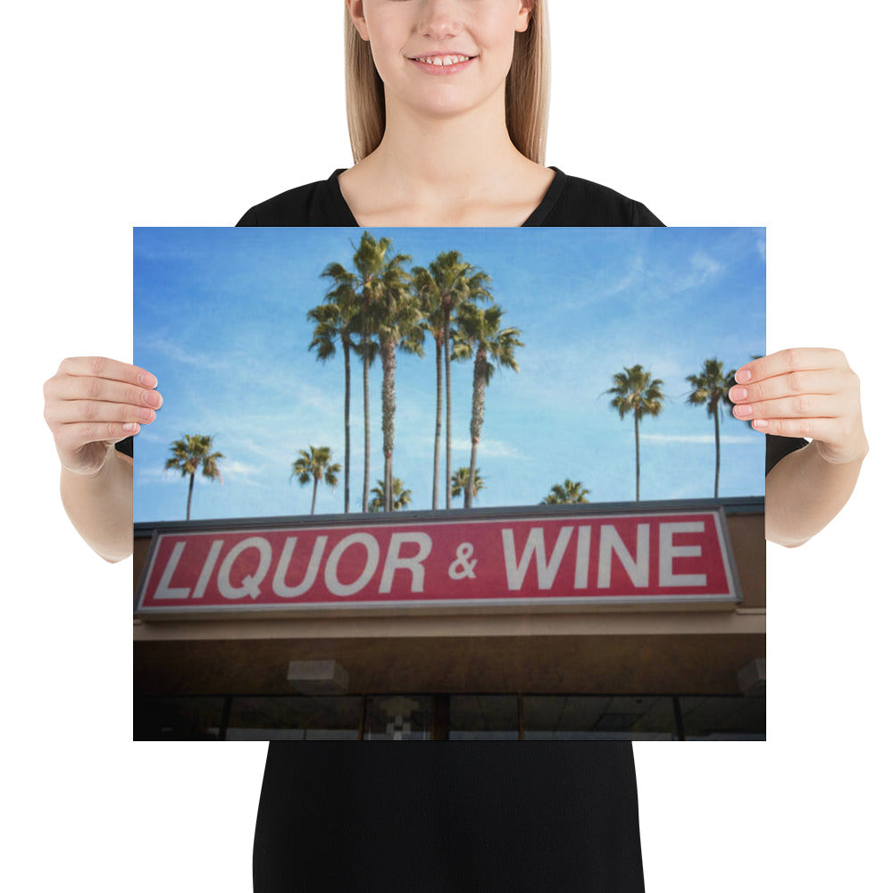 Palm Trees, Liquor & Wine Poster