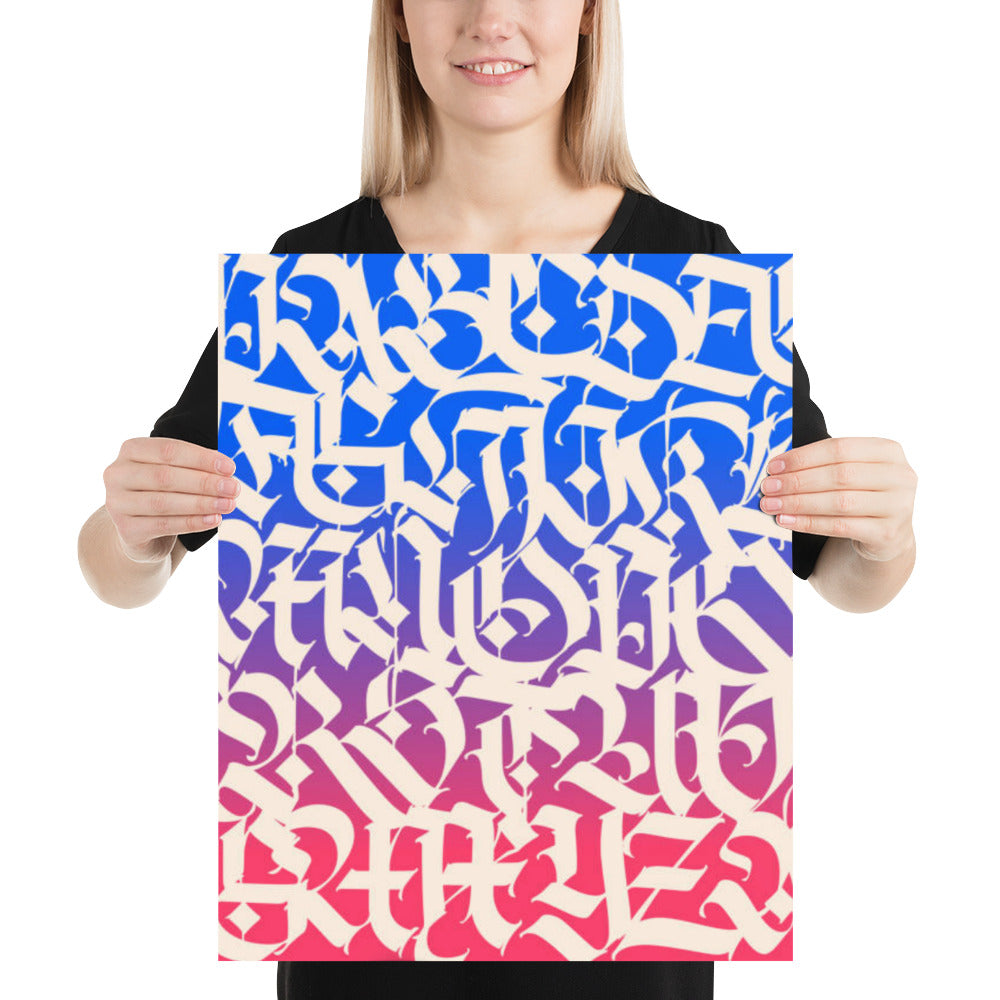 Latin Style Letters Poster