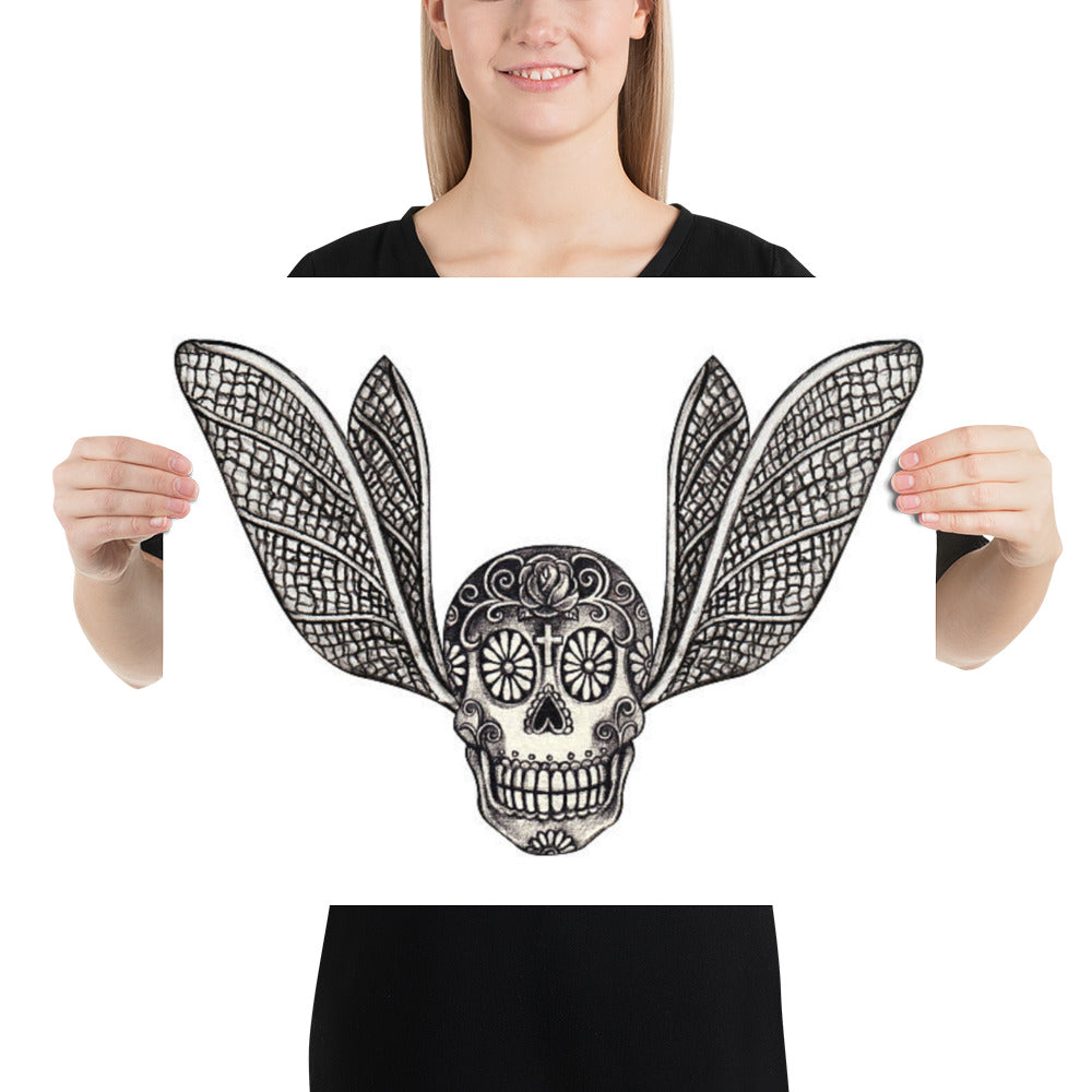 Skull Wings Tattoo Poster