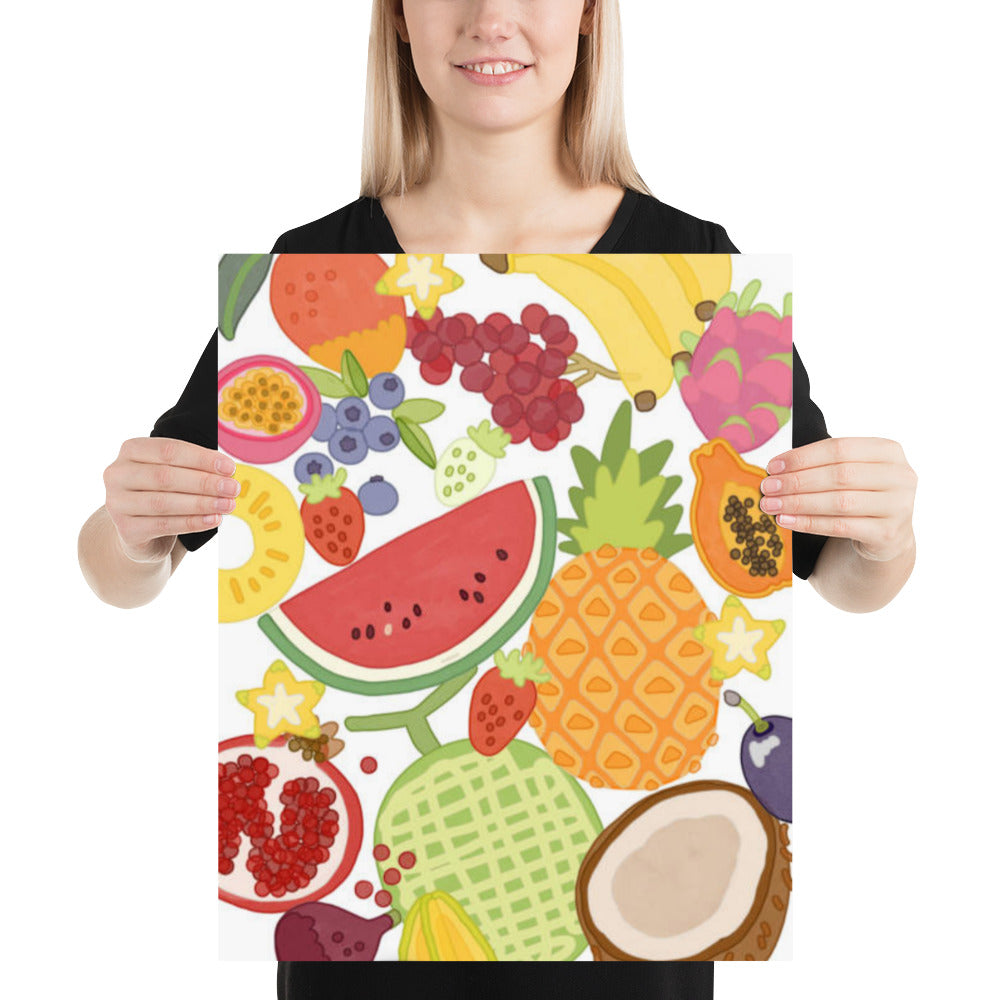 Pop Fruit Illustration Poster