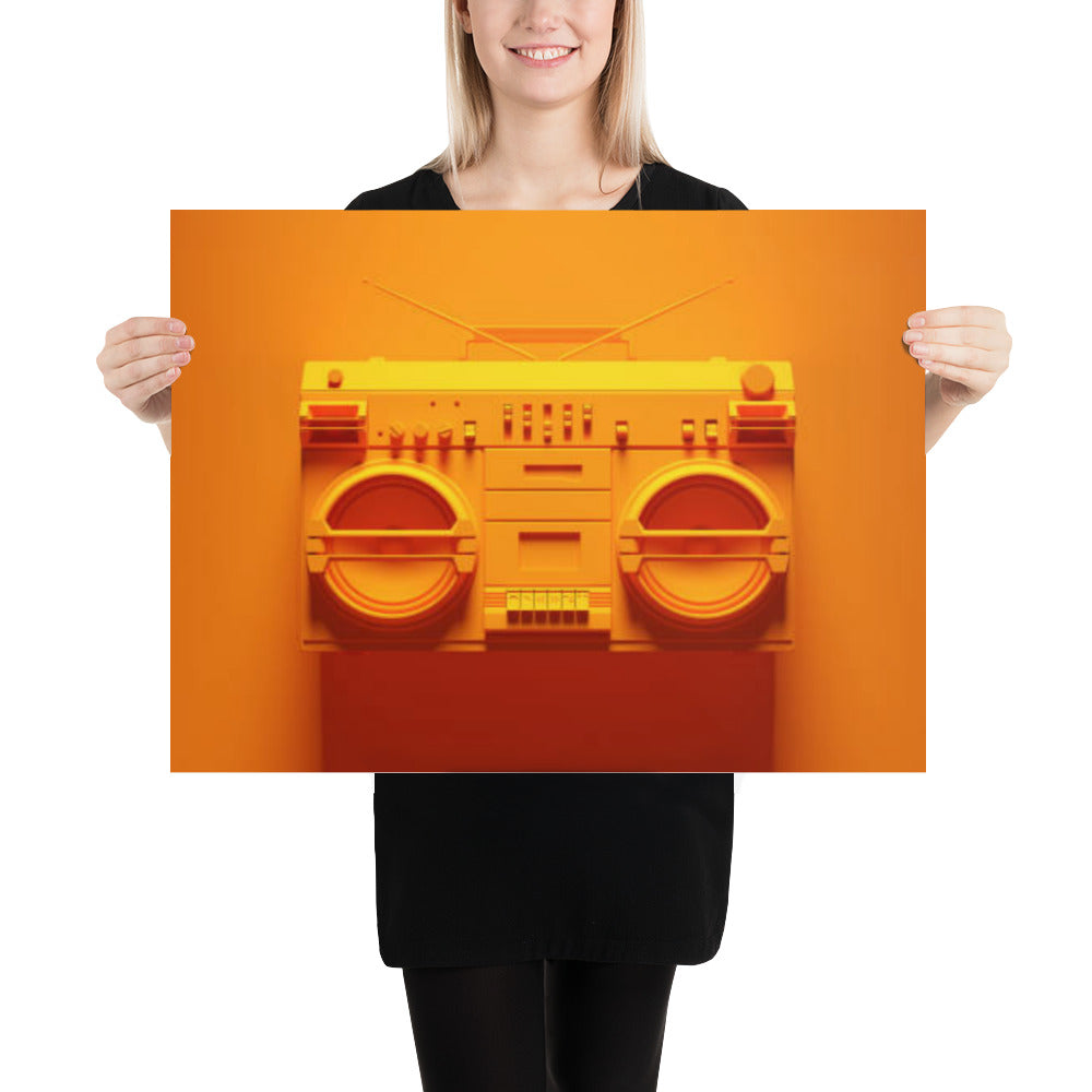 Orange Boom Box Poster