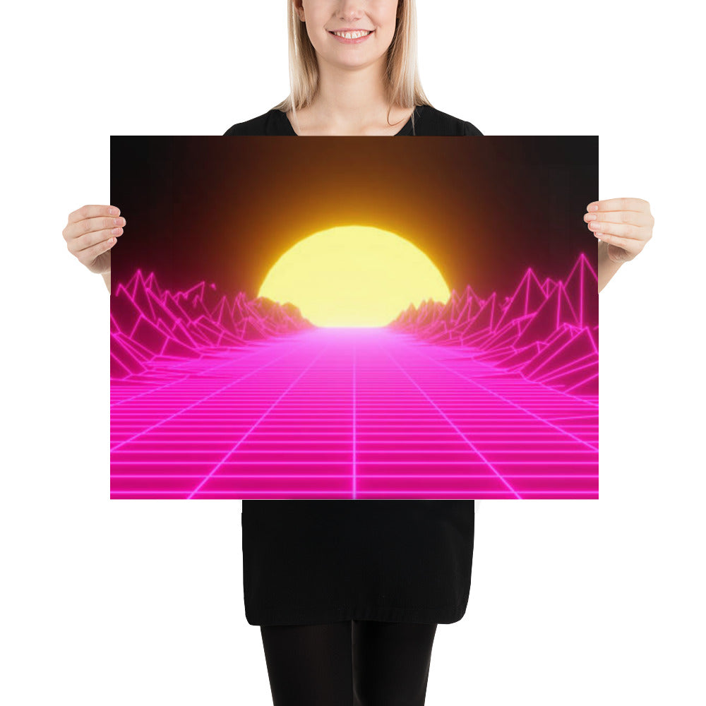 Retro Neon Sunset Poster