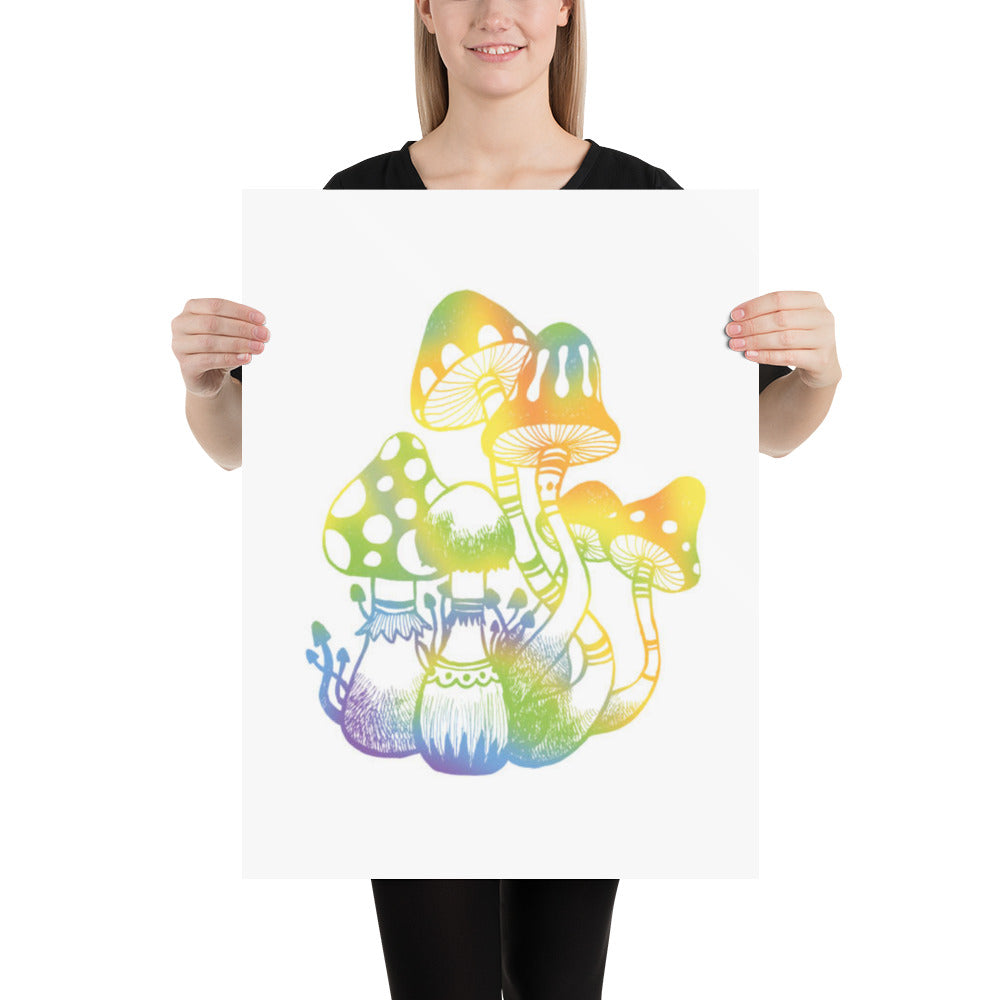 Rainbow Mushrooms Poster