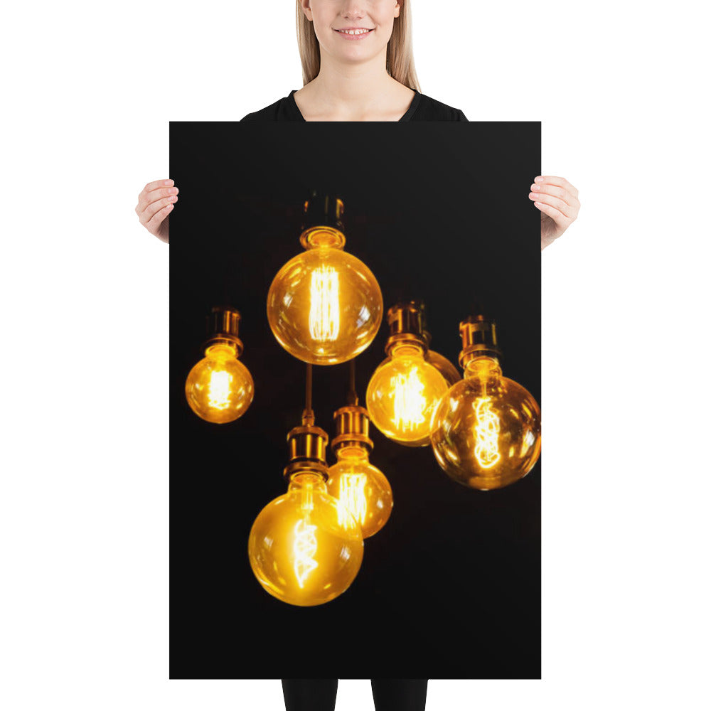 Hanging Light Bulbs Poster