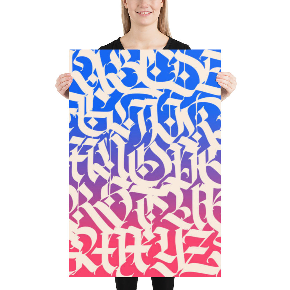 Latin Style Letters Poster