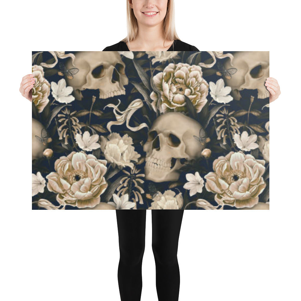Skulls & Flowers Poster