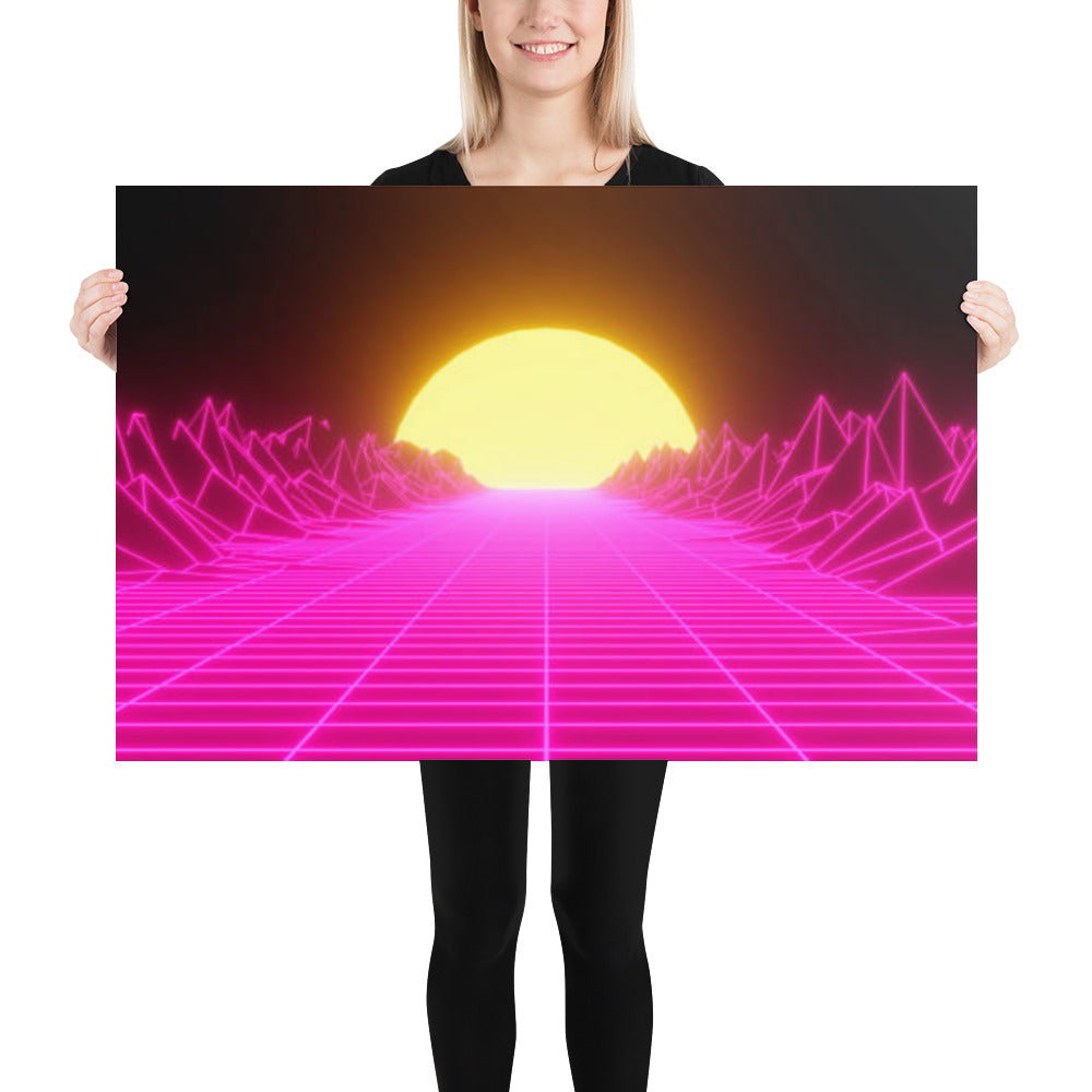Retro Neon Sunset Poster