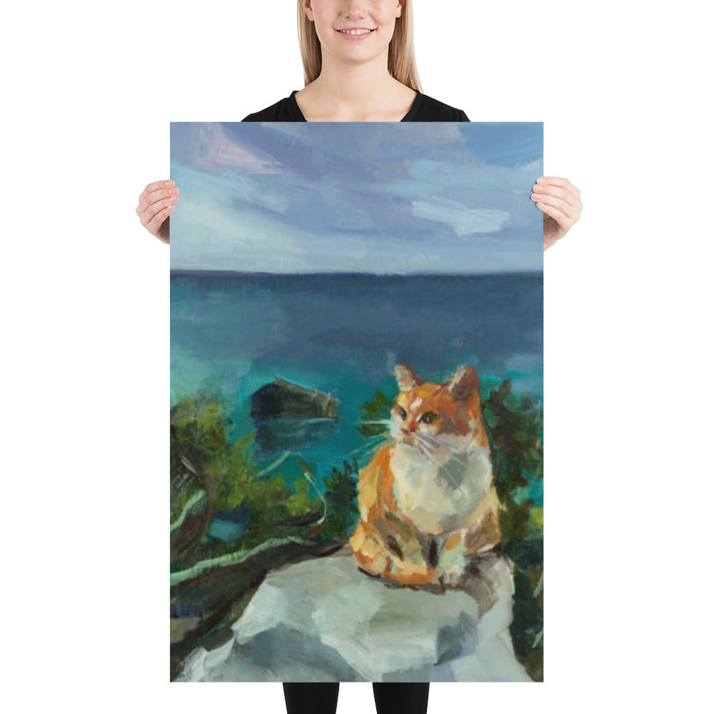 Cat at Sea Poster