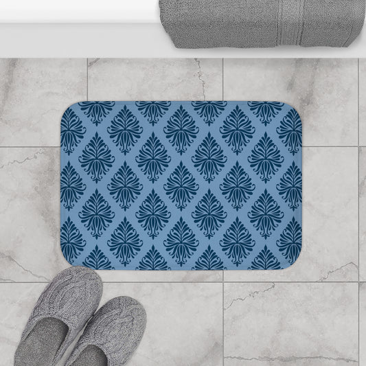 Blue Vintage Pattern Bath Mat