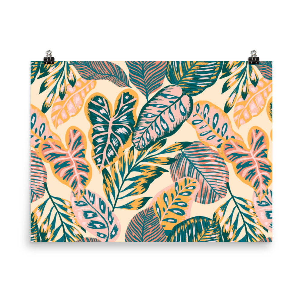 Pastel Leaves Collage