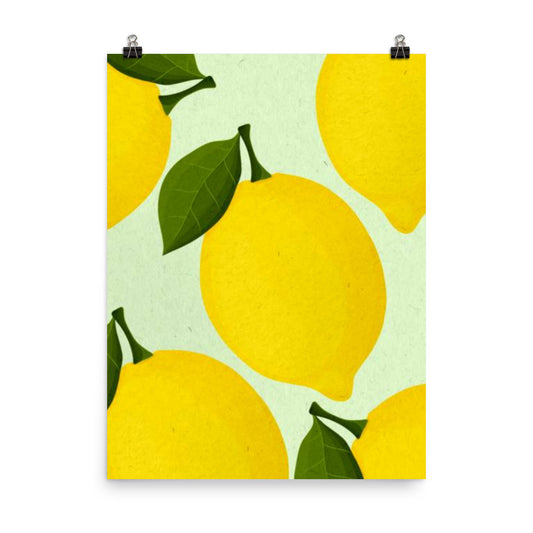 Vintage Style Lemons with Leaves