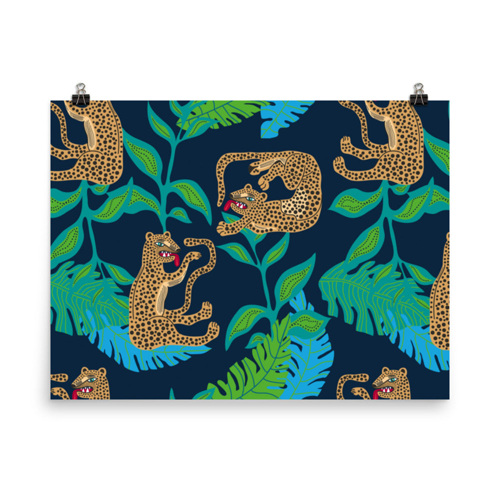 Leopard Illustrated Pattern Poster