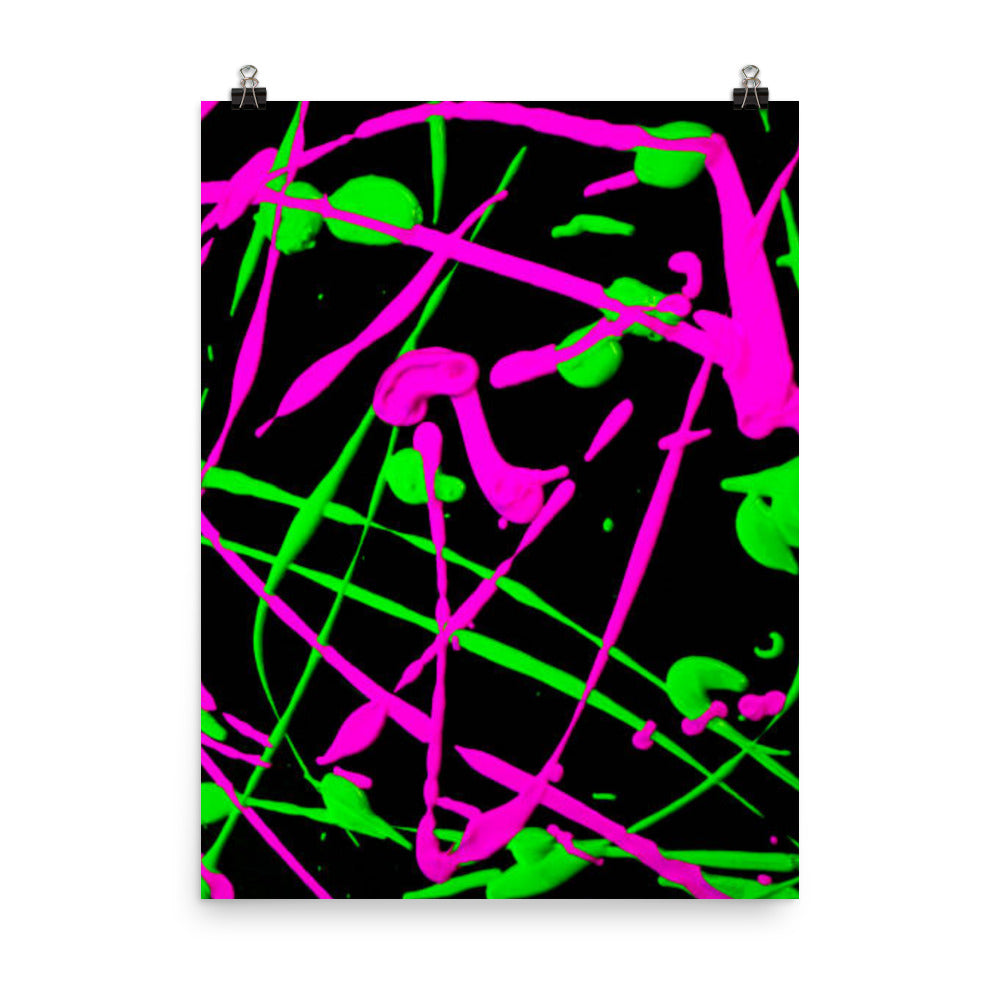 Neon Paint Splatter Poster