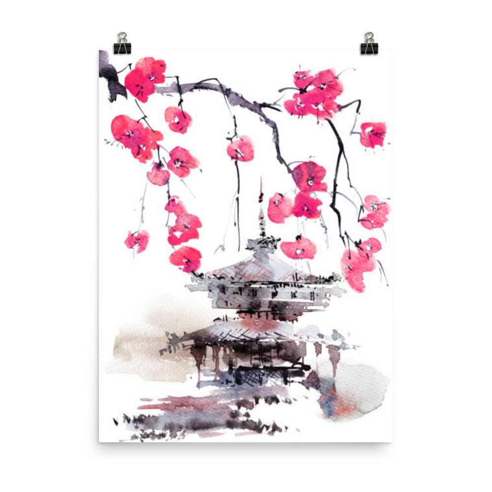 Pagoda & Blossoms