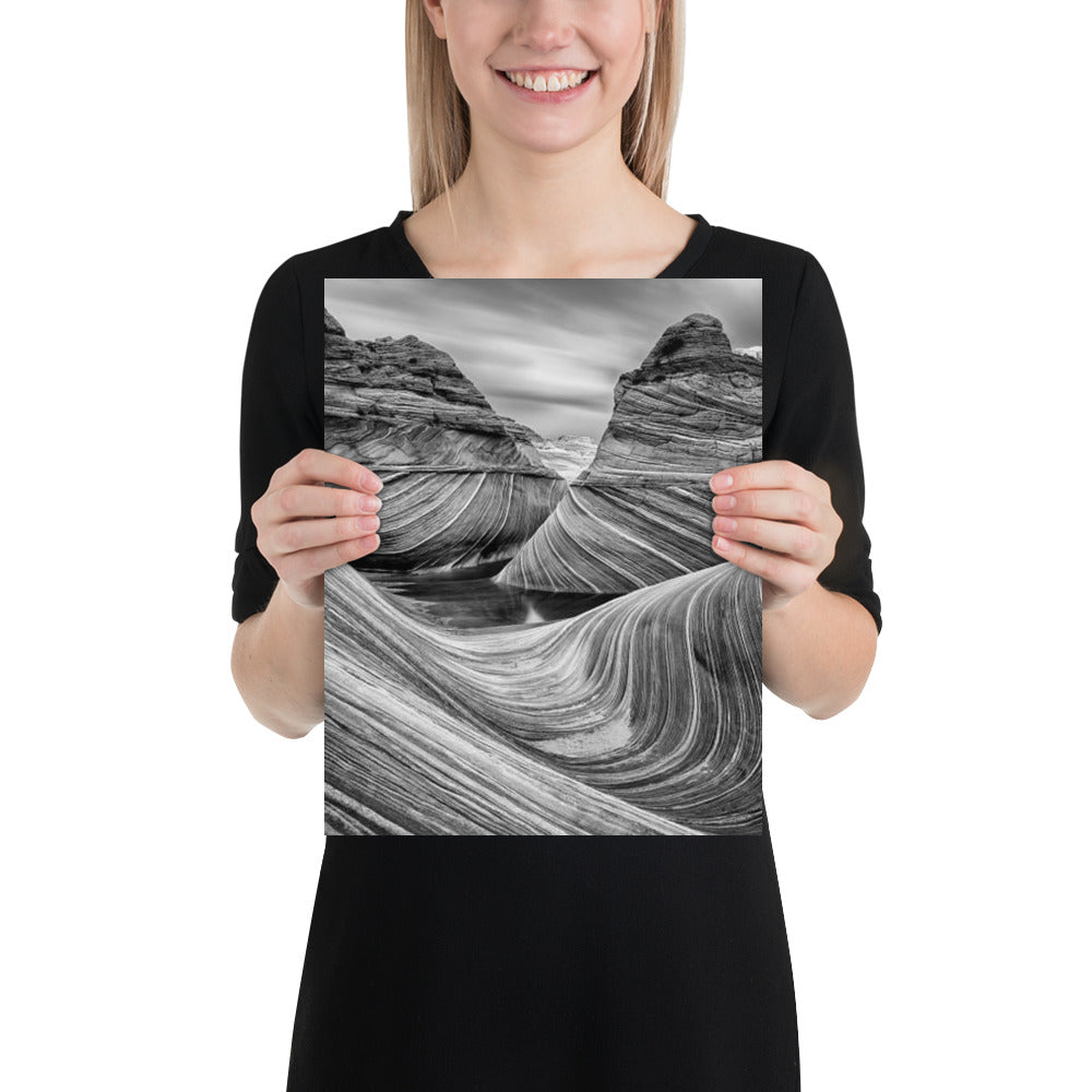 Black and White Mountain Wave Photo Print