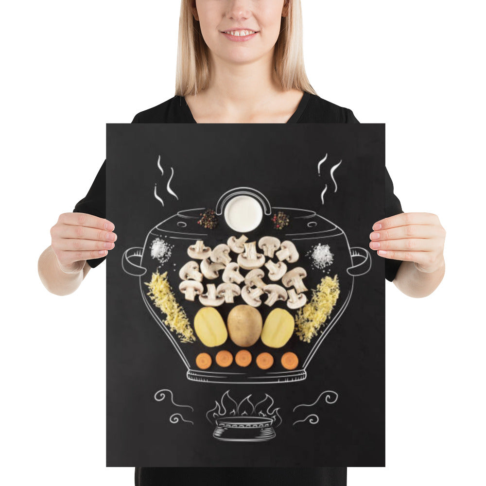 Mushrooms and Potatoes Cooking