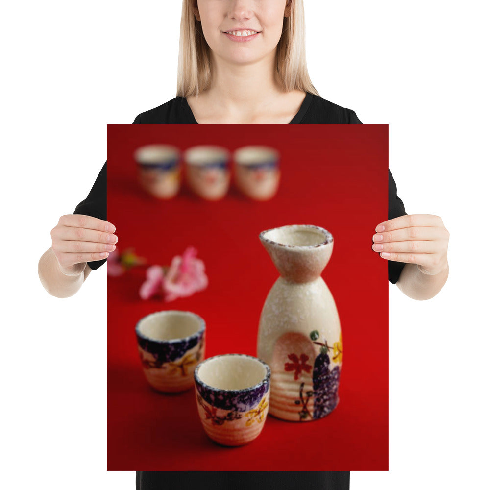 Japanese Cups and Bottle Assortment