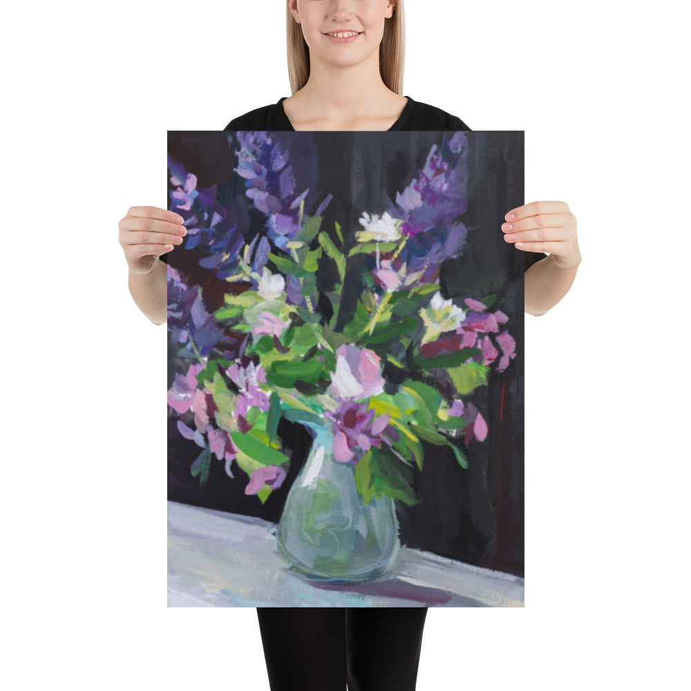 Purple Flowers in Vase