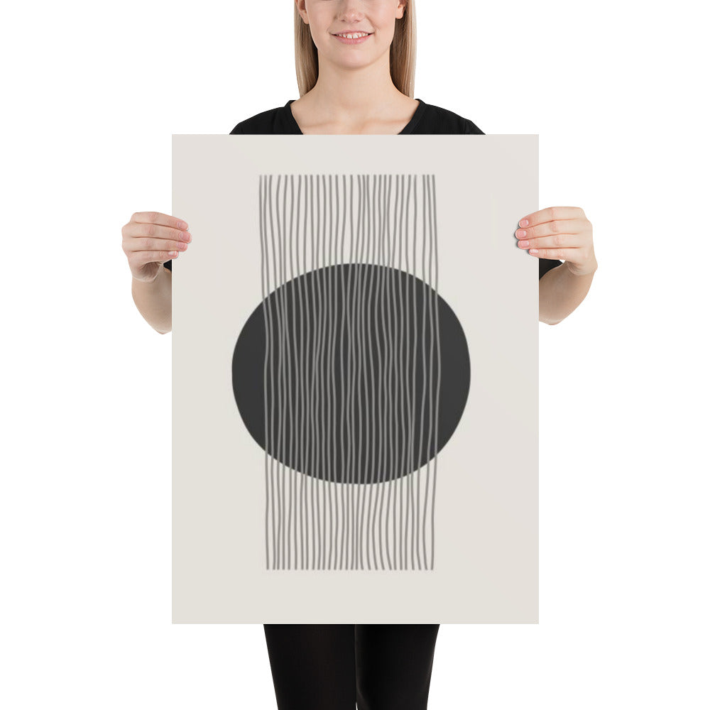 Wavy Gray Lines Over Circle