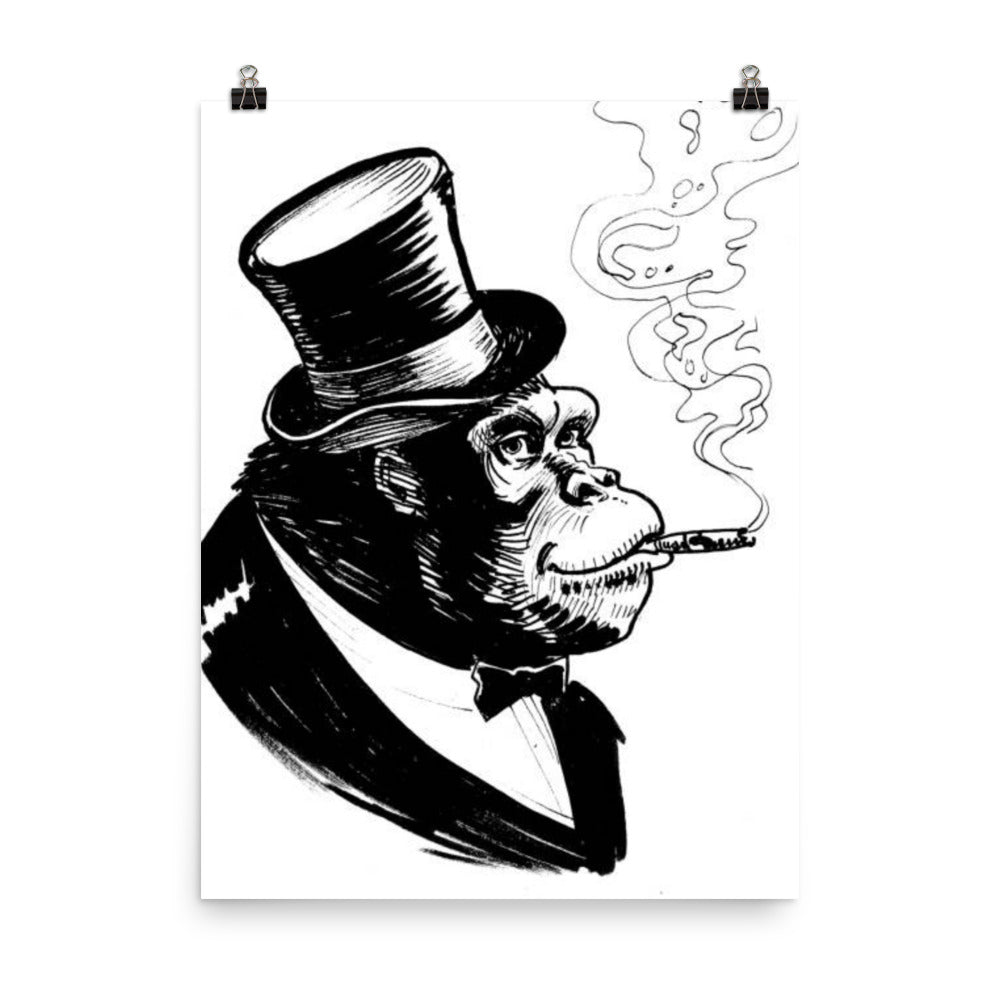 Rich Gorilla Caricature Poster